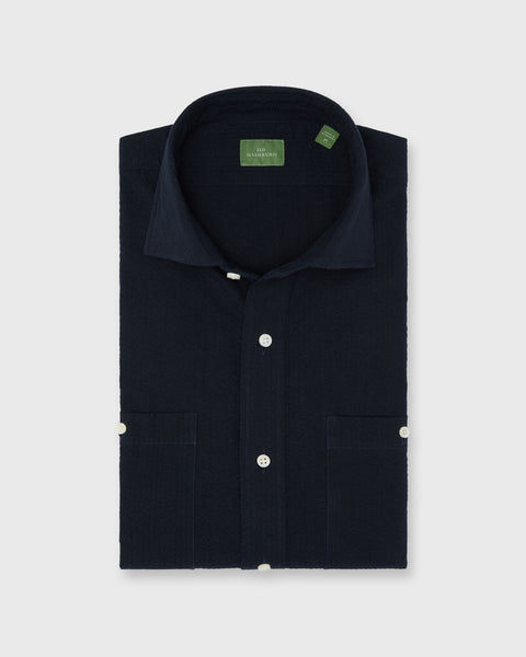 Marquez Shirt in Navy Seersucker | Sid Mashburn | Shop Sid Mashburn