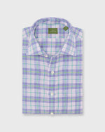 Load image into Gallery viewer, Otto Handmade Sport Shirt in Lavender/Blue/Green Plaid Linen
