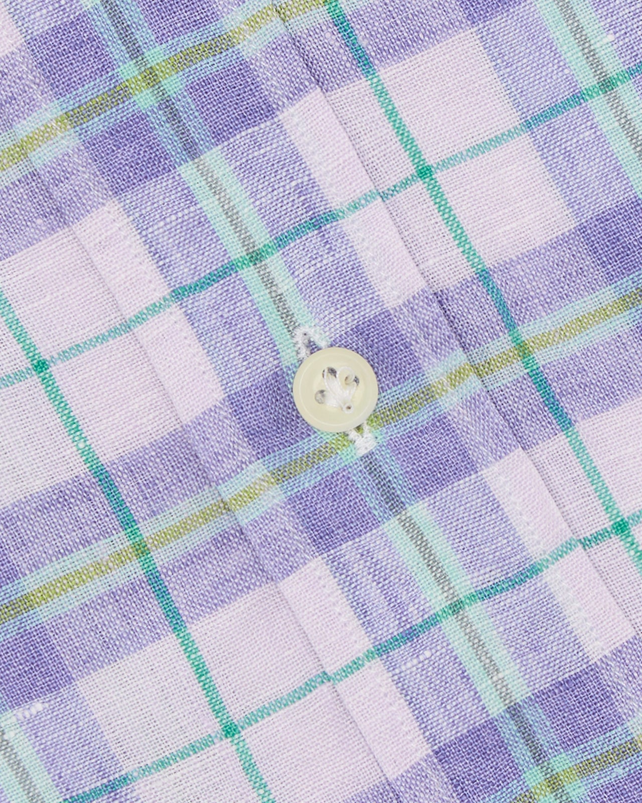 Otto Handmade Sport Shirt in Lavender/Blue/Green Plaid Linen