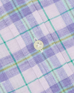 Load image into Gallery viewer, Otto Handmade Sport Shirt in Lavender/Blue/Green Plaid Linen
