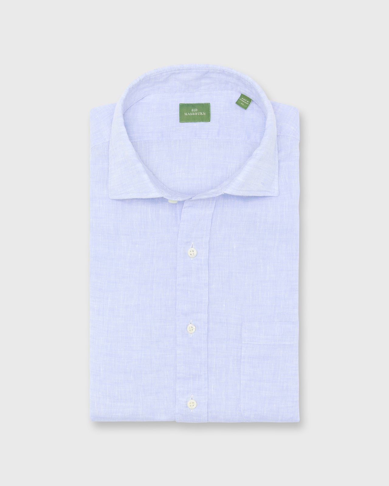 Spread Collar Sport Shirt in Sky Linen