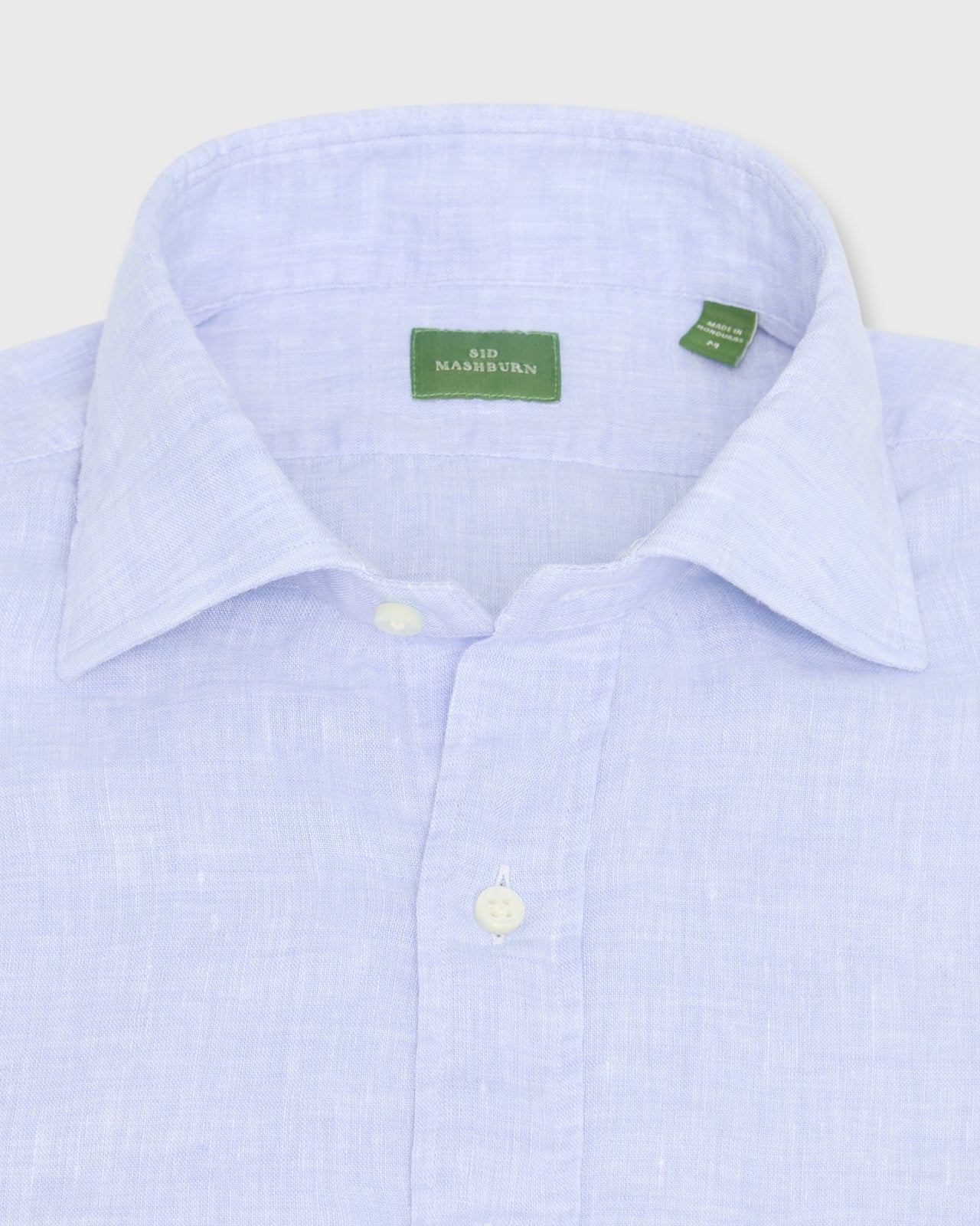 Spread Collar Sport Shirt in Sky Linen