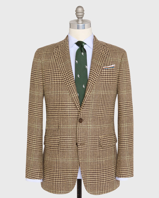 Virgil No. 2 Jacket in Chocolate/Tan/Sage Glen Plaid Hopsack