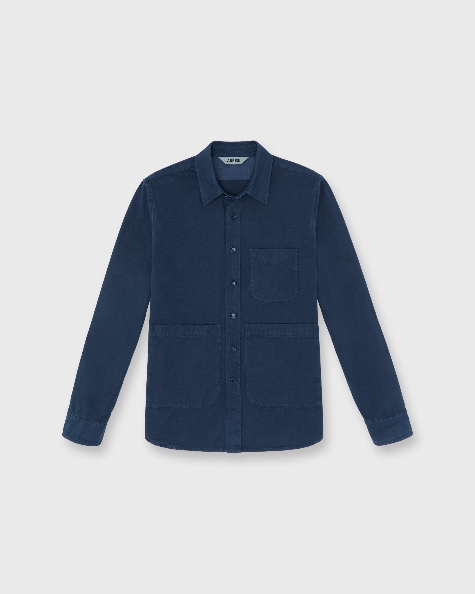 Aspesi Garment Dyed Utility Shirt Dark Blue