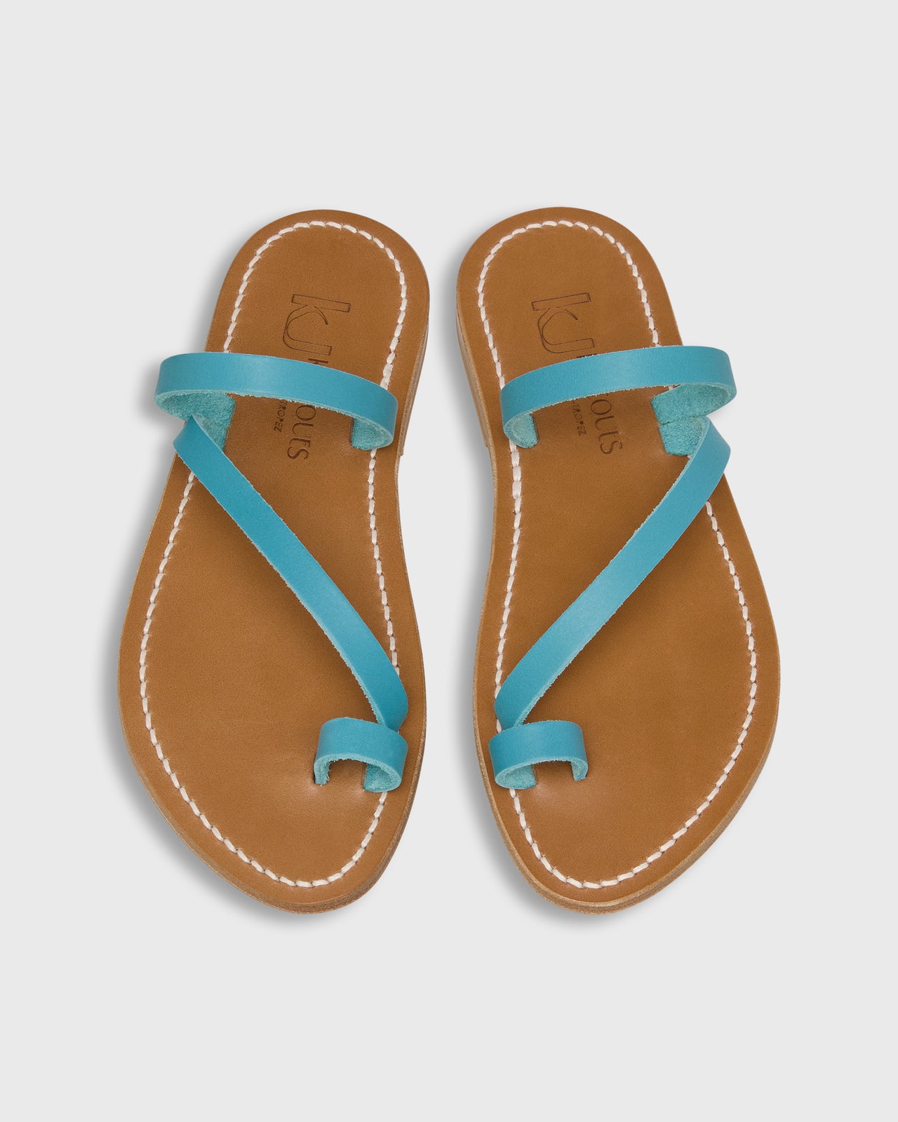 Actium Sandal in Turquoise Leather