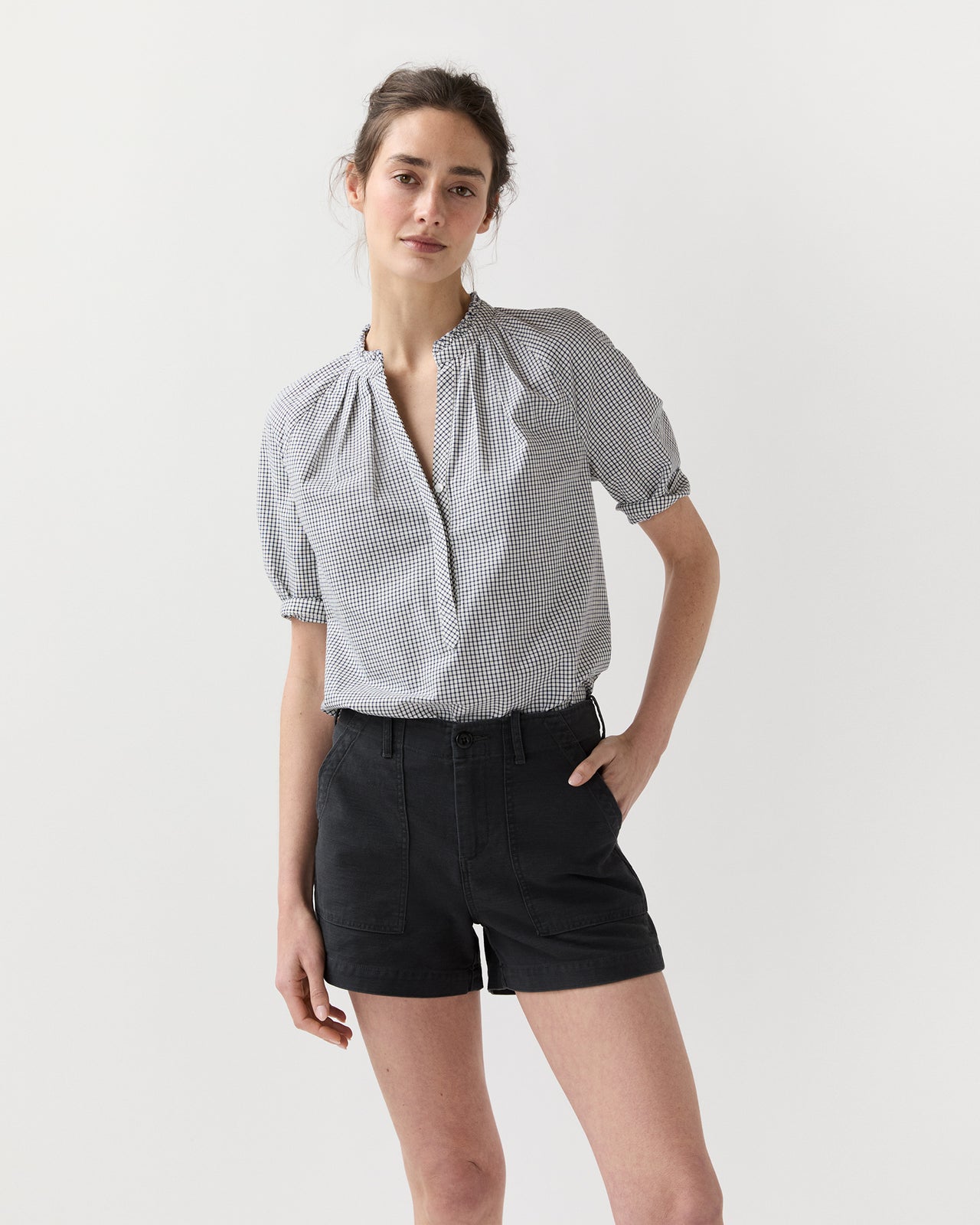 Surplus Shorts in Washed Black