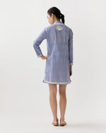 Load image into Gallery viewer, Casablanca Mini Dress in Light Blue Stripes
