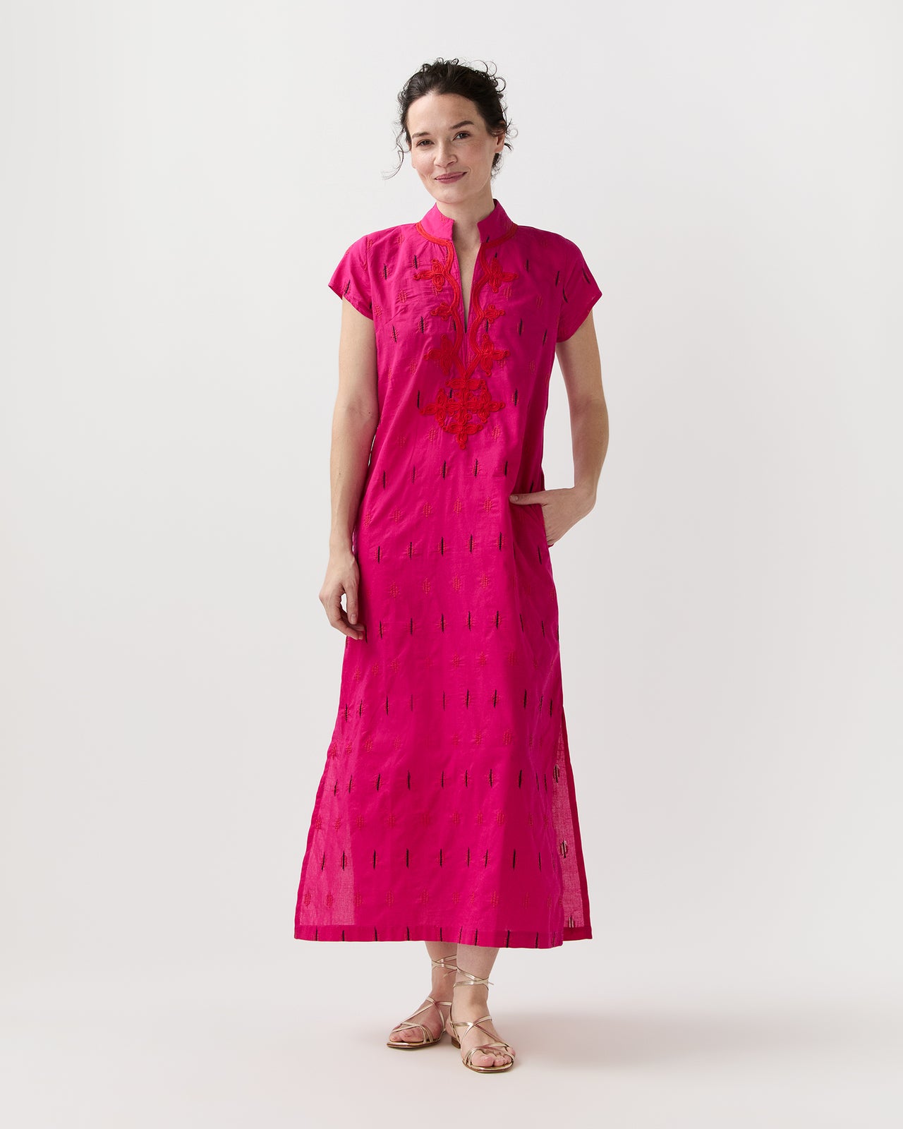 New York Maxi Boho Dress in Fuchsia