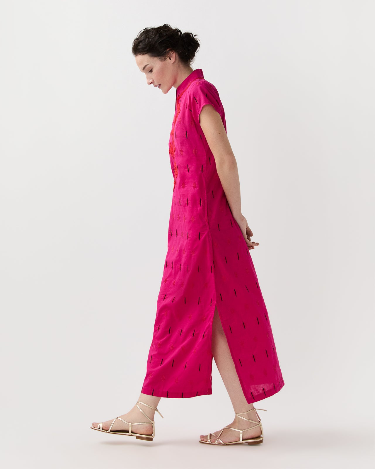 New York Maxi Boho Dress in Fuchsia