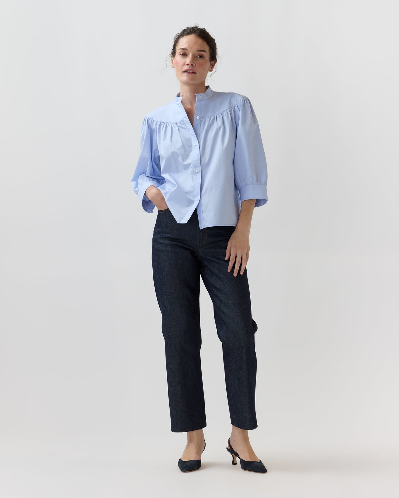 Natalie Blouse in Pale Blue