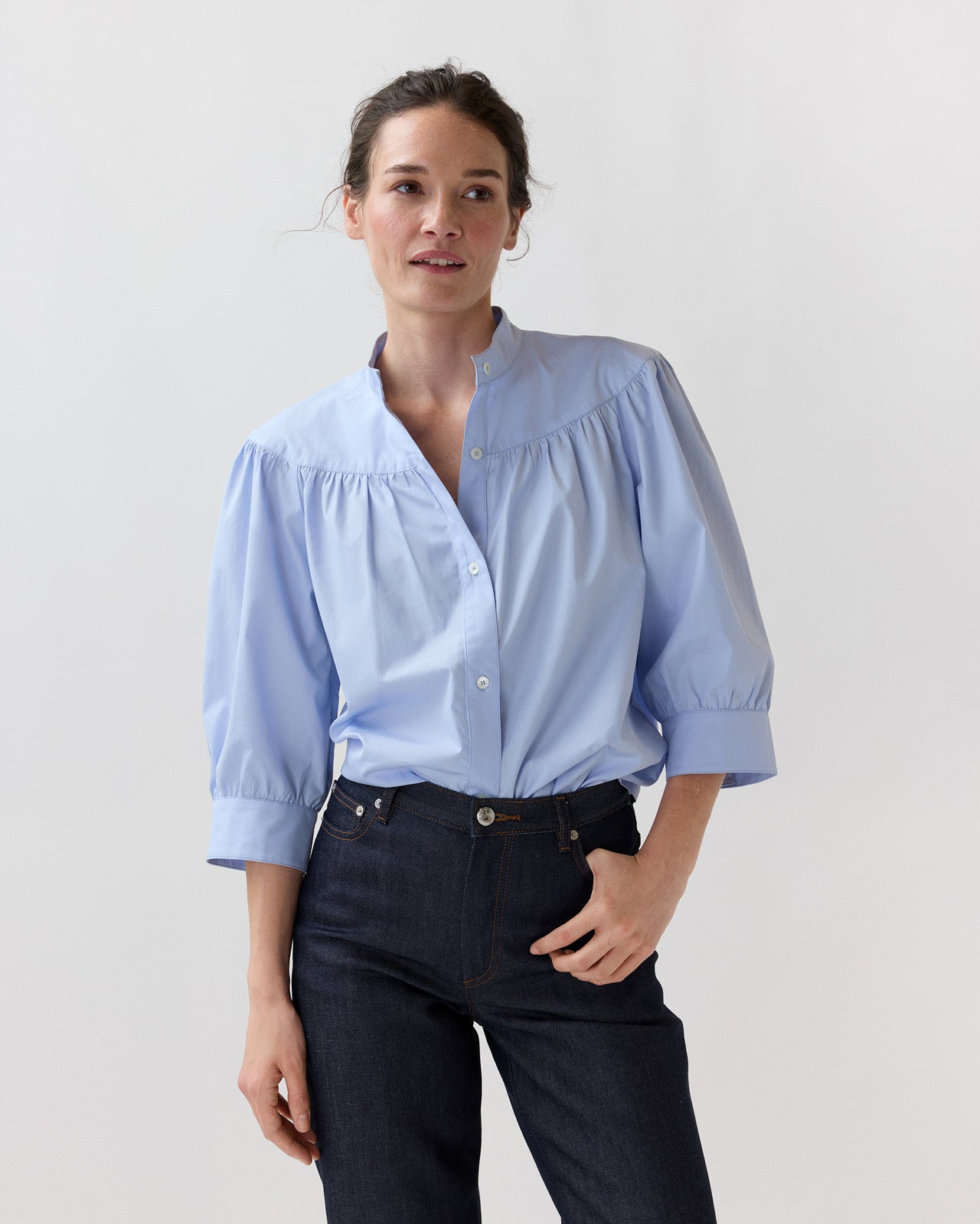 Natalie Blouse in Pale Blue
