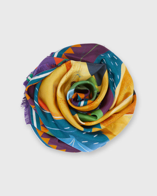 Reversible Silk Square Scarf in Cardinal Bloom