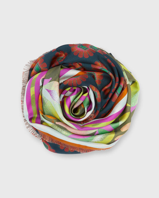 Reversible Silk Scarf in Dancing Deer