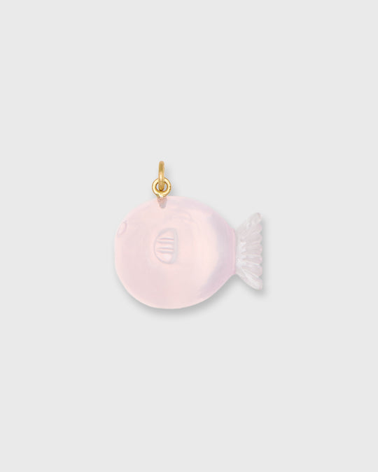 Puffer Fish Pendant in Rose Quartz