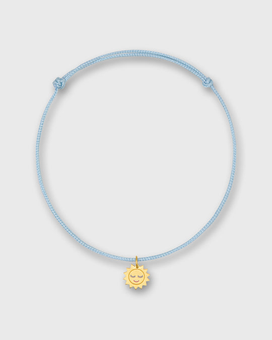 Sleeping Sun Charm Bracelet in Gold/Assorted Color Cord
