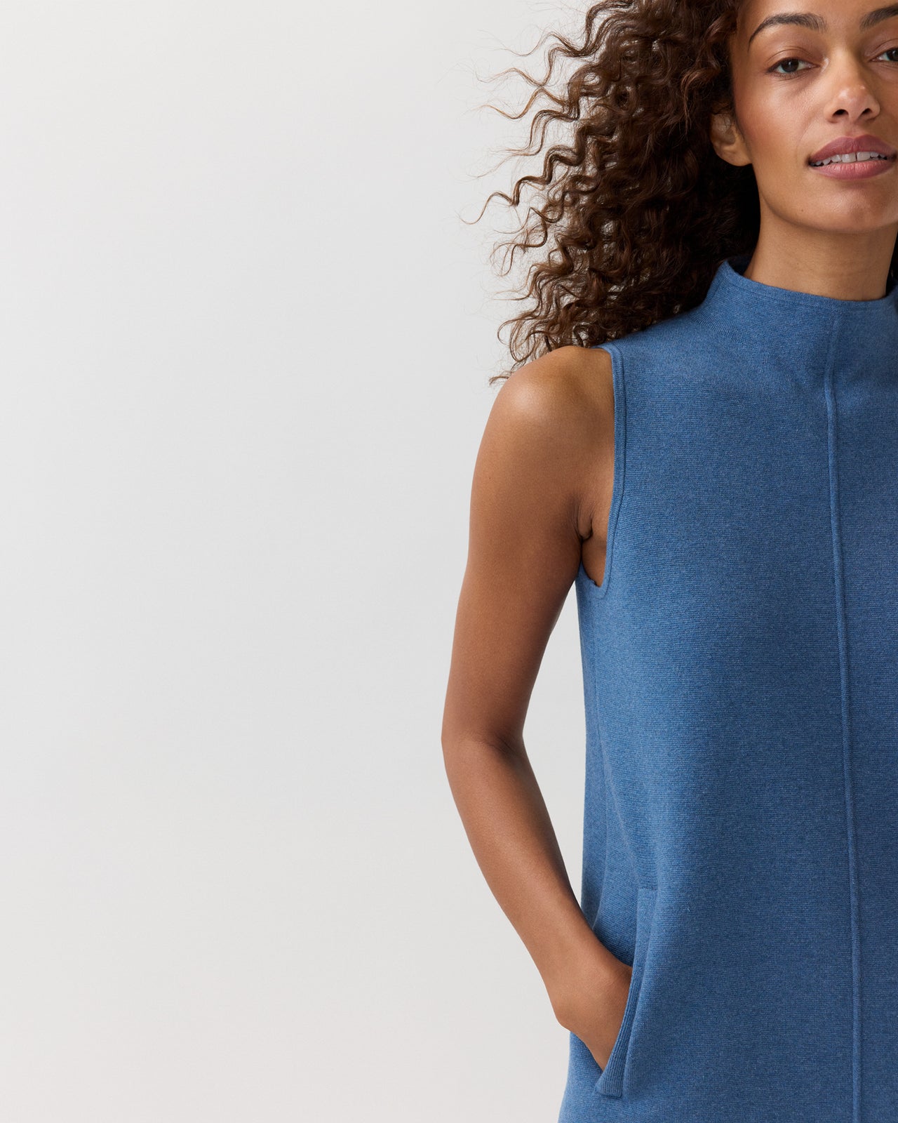 Rebel Dress in Heather Denim Cotton/Silk