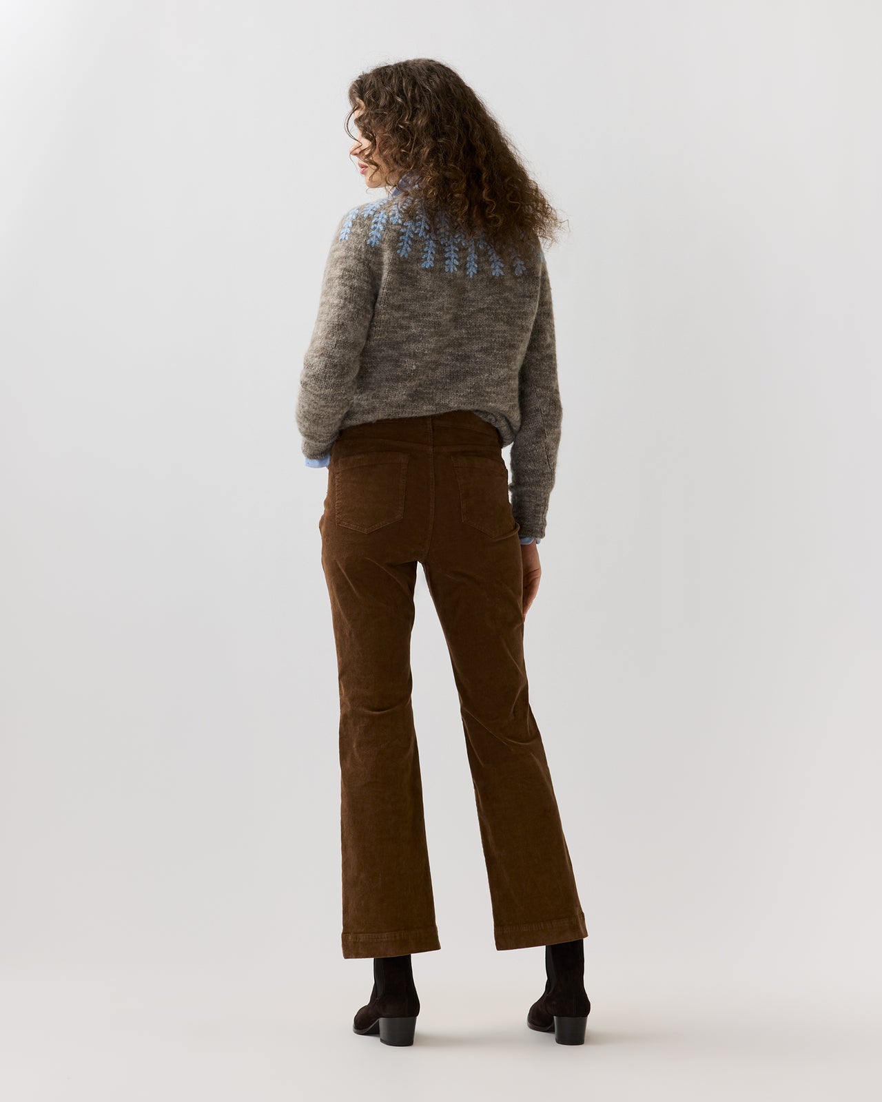 Kendall Flare 5-Pocket Jean in Chestnut Stretch Corduroy