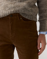 Load image into Gallery viewer, Kendall Flare 5-Pocket Jean in Chestnut Stretch Corduroy
