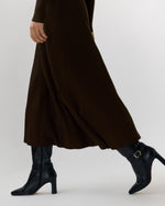 Load image into Gallery viewer, Addie Johnny-Collar Dress in Brown Techno Yarn
