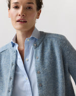 Load image into Gallery viewer, Romy Cardigan in Heather Blue Rustic Wool
