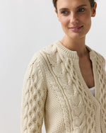 Load image into Gallery viewer, Naomi Cardigan in Cream Cotton Tape Yarn
