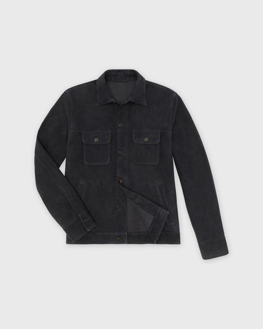 Work Jacket in Navy Suede