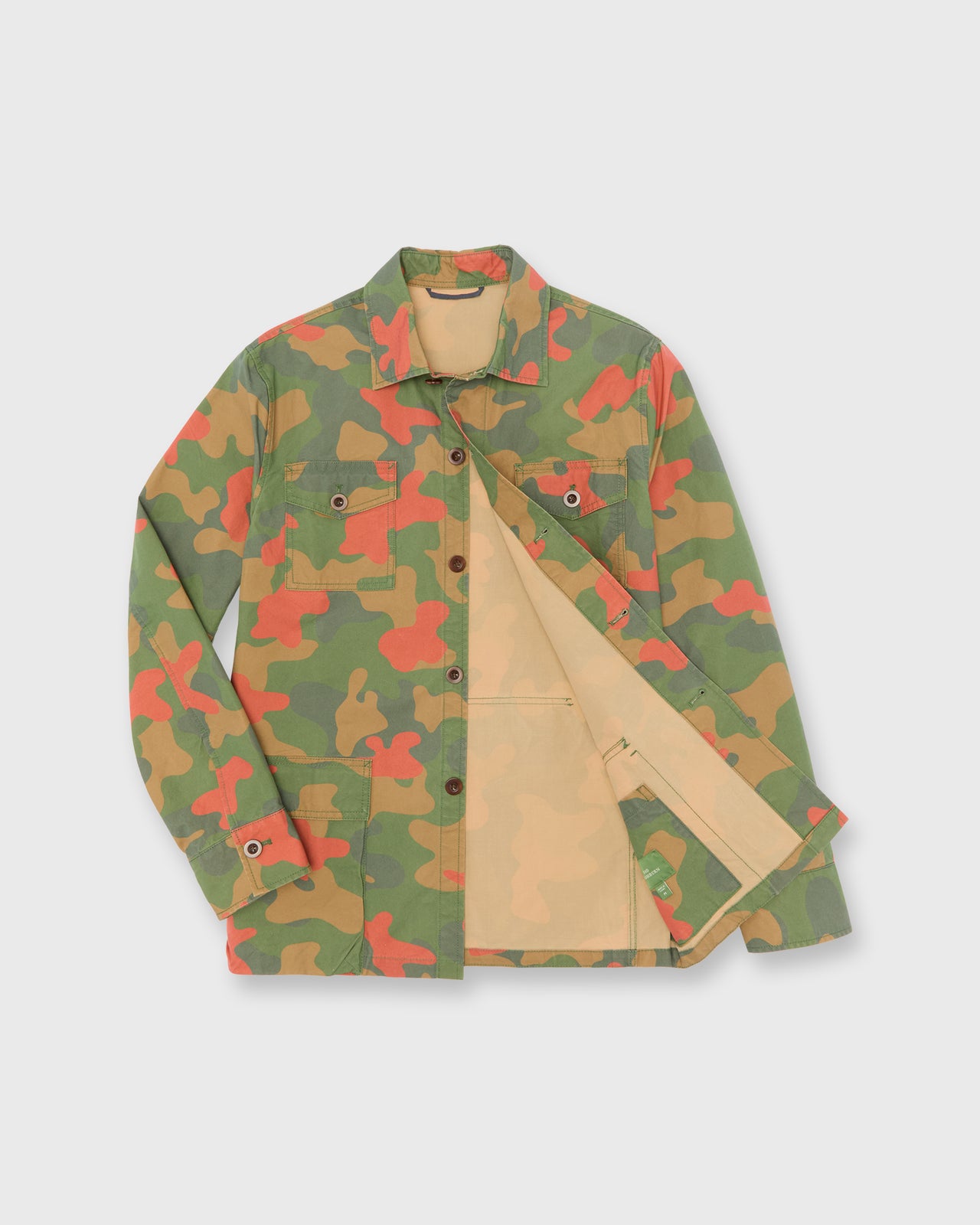 Military Jacket in Swiss Camo Dry Waxed Poplin