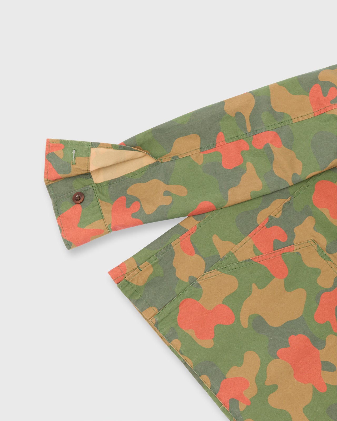 Military Jacket in Swiss Camo Dry Waxed Poplin