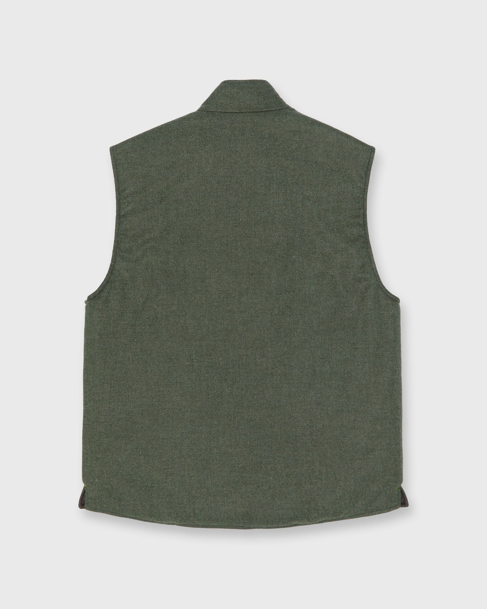 Reversible Cashpad Zip Vest in Brown Nylon/Spruce Tweed | Shop Sid