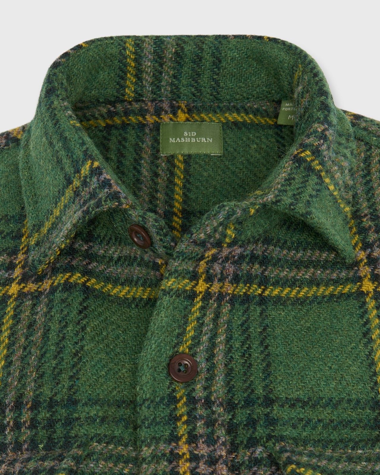 CPO Shirt in Green/Yellow/Oat Plaid Harris Tweed