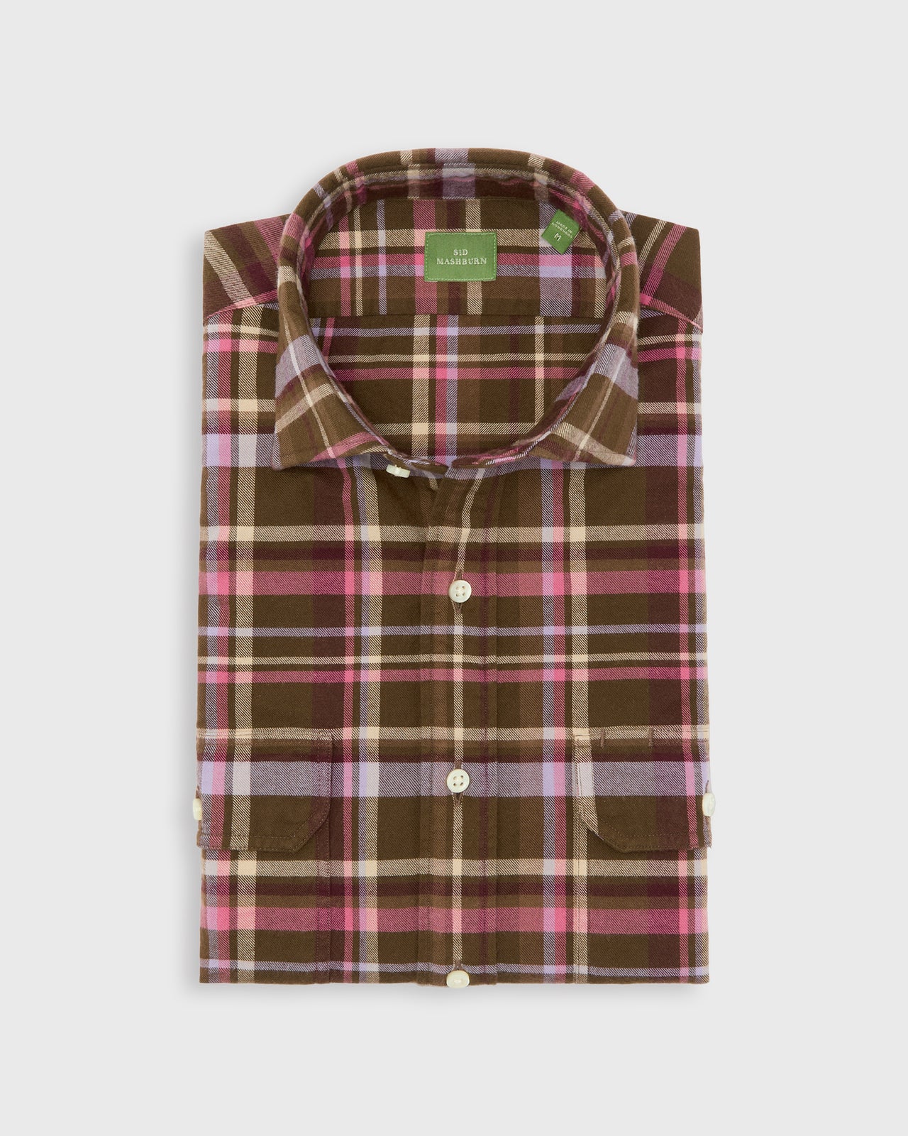 Work Shirt in Brown/Lavender/Pink Plaid Flannel