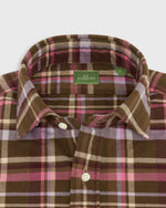 Load image into Gallery viewer, Work Shirt in Brown/Lavender/Pink Plaid Flannel
