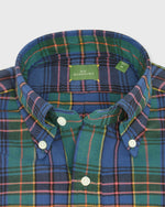 Load image into Gallery viewer, Handmade Button-Down Sport Shirt in Bluegrass/Red/Yellow Madras
