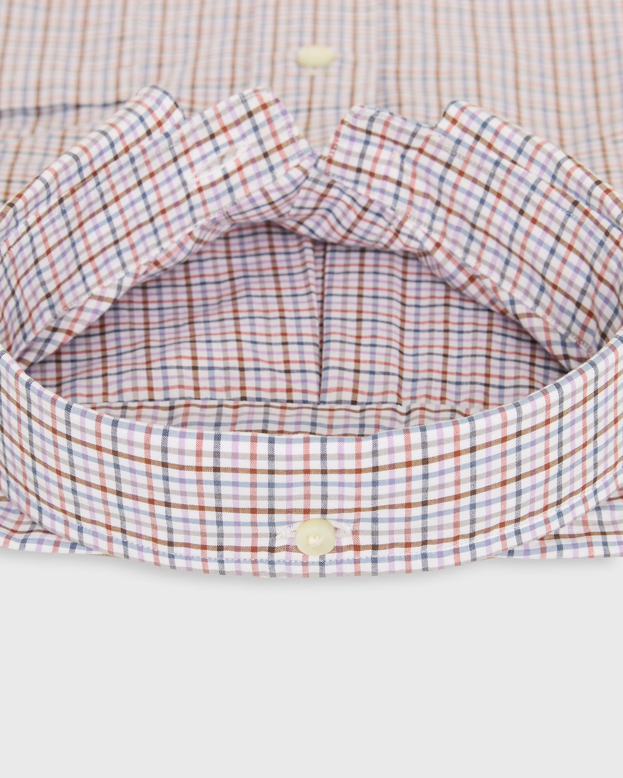 Button-Down Sport Shirt in Orchid/Rust/Blue Tattersall Poplin