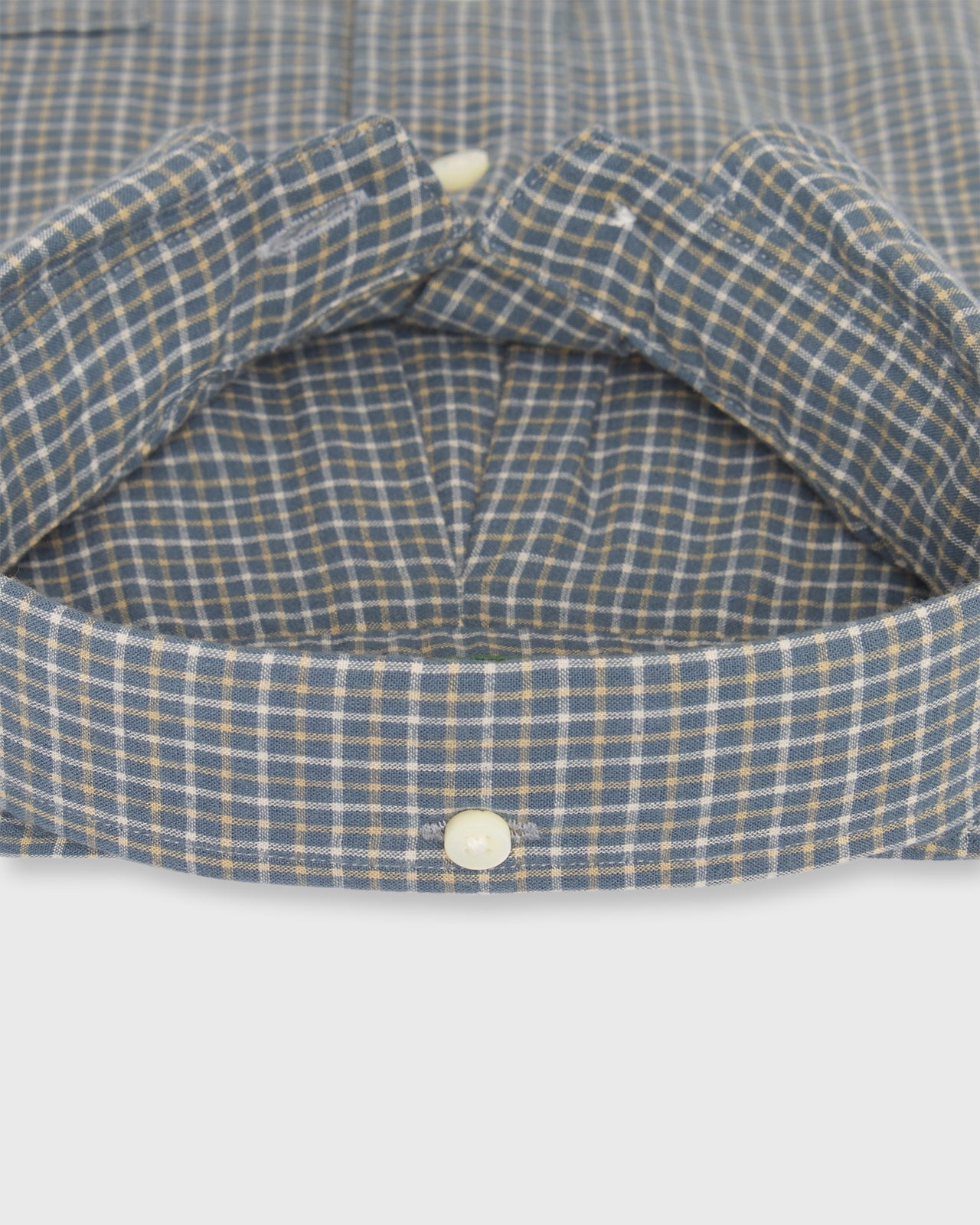 Button-Down Sport Shirt in Spruce/Khaki/Bone Tattersall Madras