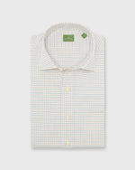 Load image into Gallery viewer, Spread Collar Sport Shirt in Bone/Green/Blue Tattersall Poplin
