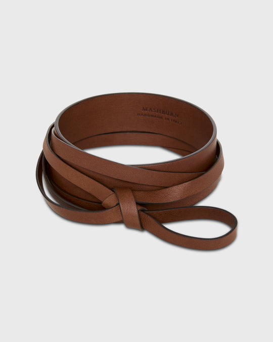 Wraparound Belt in Cognac Leather