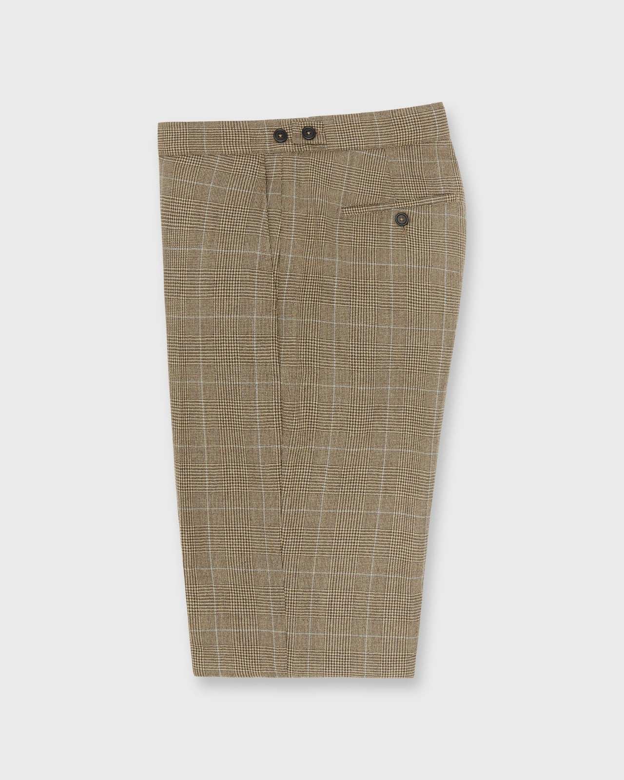 Ghost Trouser in Chocolate/Oat/Sky Glen Plaid Brushed Hopsack
