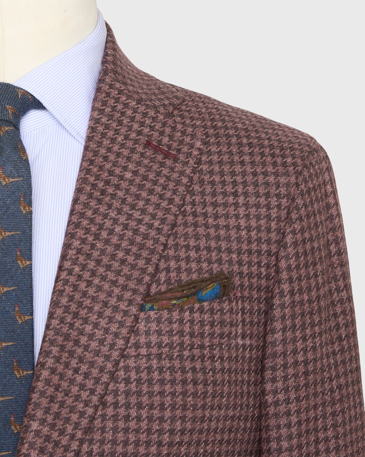 Virgil No. 3 Jacket in Orchid/Bordeaux Houndstooth Hopsack