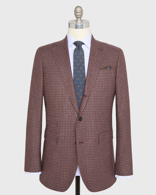 Virgil No. 3 Jacket in Orchid/Bordeaux Houndstooth Hopsack