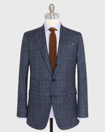 Load image into Gallery viewer, Virgil No. 2 Jacket in Petrol/Chocolate/Blue Plaid Twill
