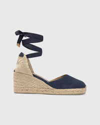 Low Carina Espadrille in Navy Oxford Canvas