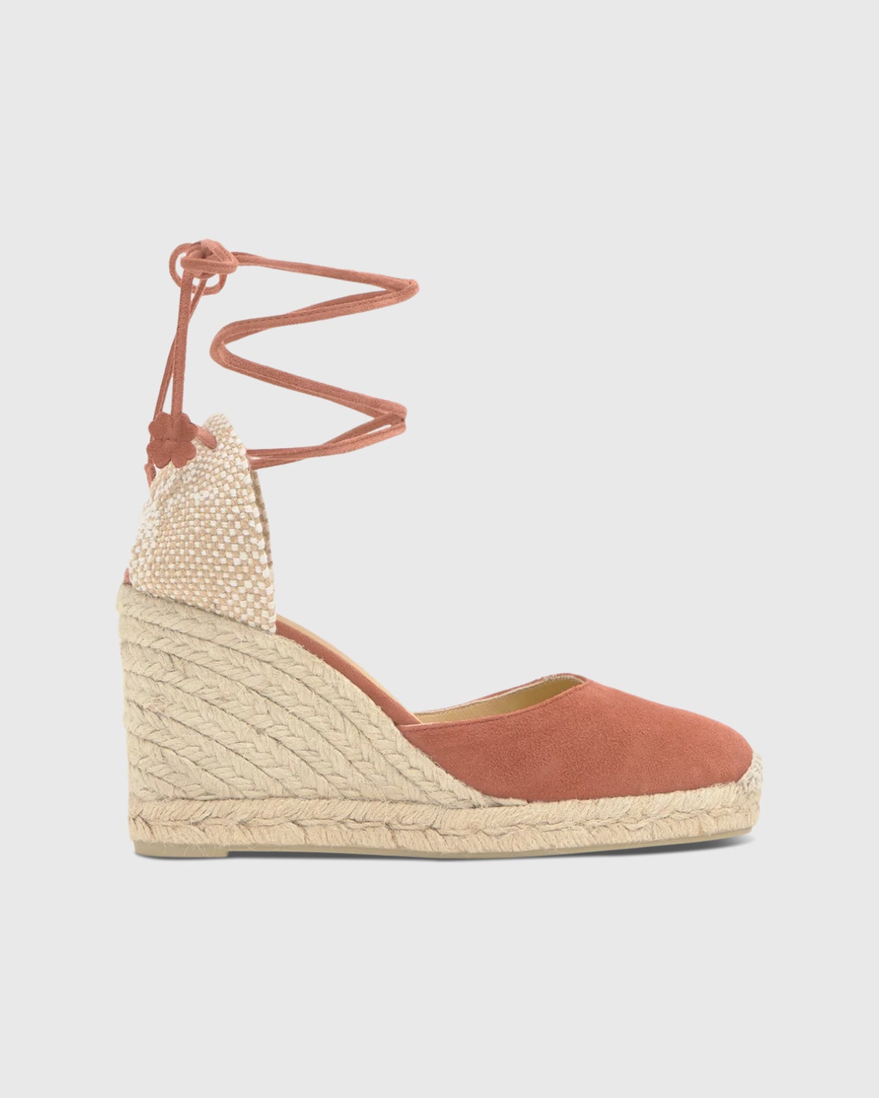 High Carina Espadrille in Marsala Suede