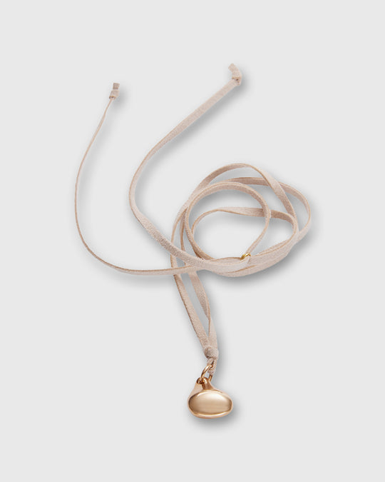 Oslo Cord Pendant Necklace in Cream/Gold
