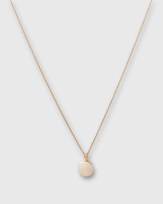 Egg Porcelain Pendant Necklace in Ecru/Gold