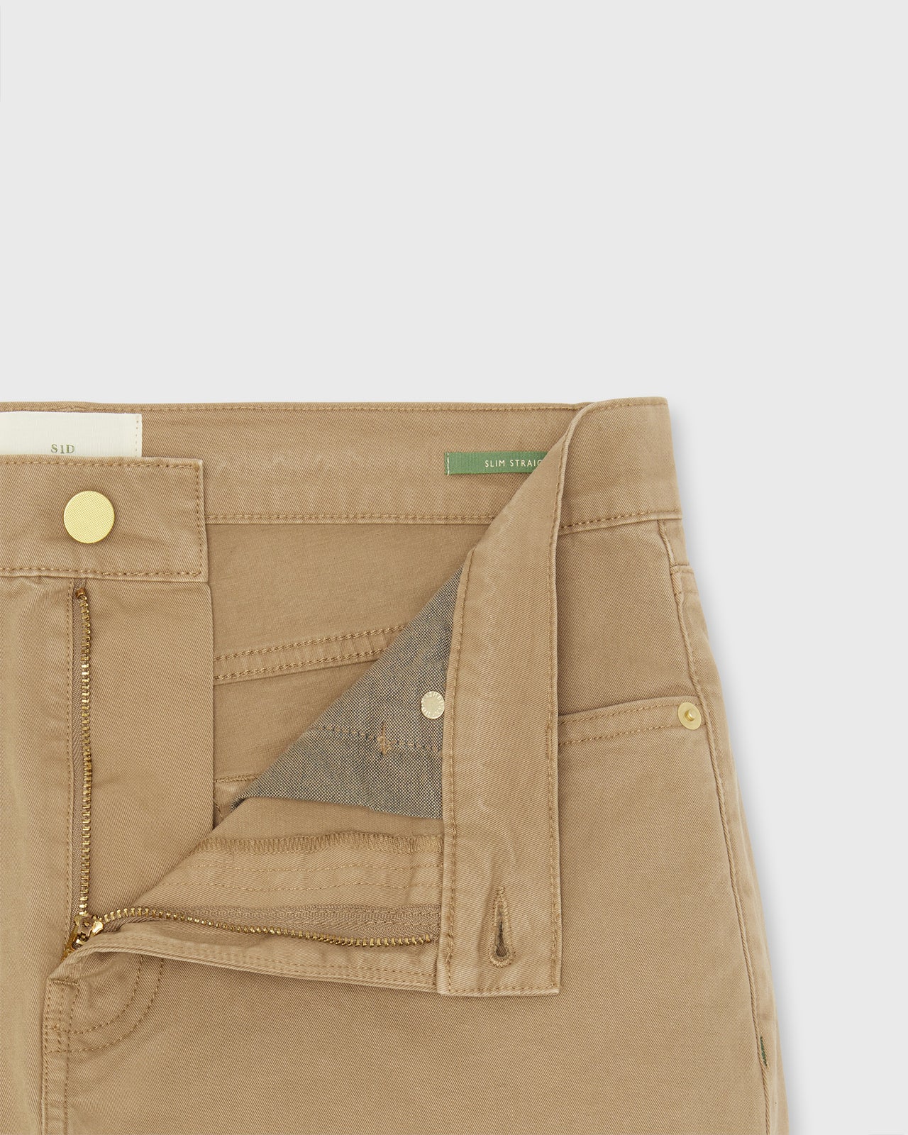 Slim Straight 5-Pocket Pant in British Khaki Twill