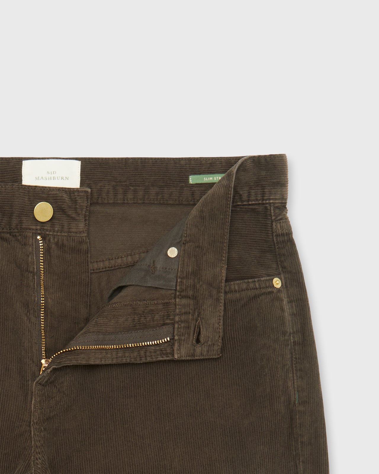 Slim Straight 5-Pocket Pant in Espresso Corduroy