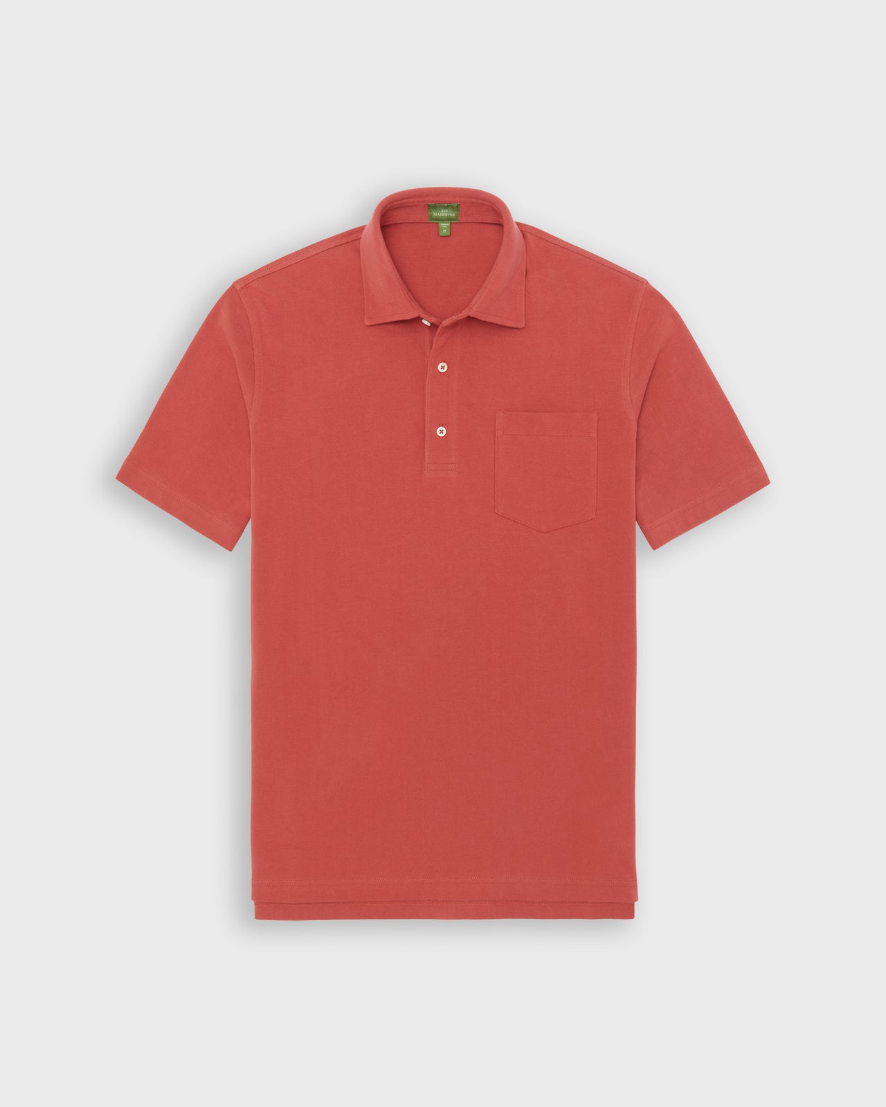 Short-Sleeved Polo in Cinnamon Pima Pique
