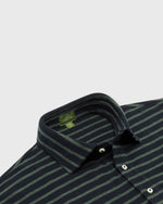 Load image into Gallery viewer, Short-Sleeved Polo in Navy/Sea Moss Stripe Pima Pique
