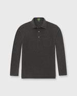 Load image into Gallery viewer, Long-Sleeved Polo in Heather Charcoal Pima Pique
